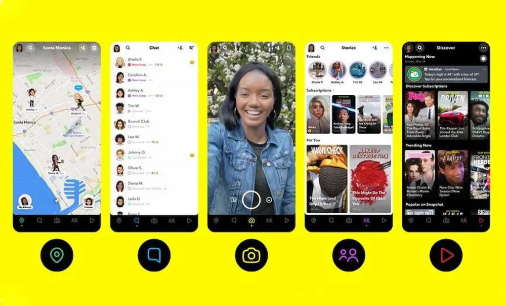 Snapchat Screens Have Unique Functionality