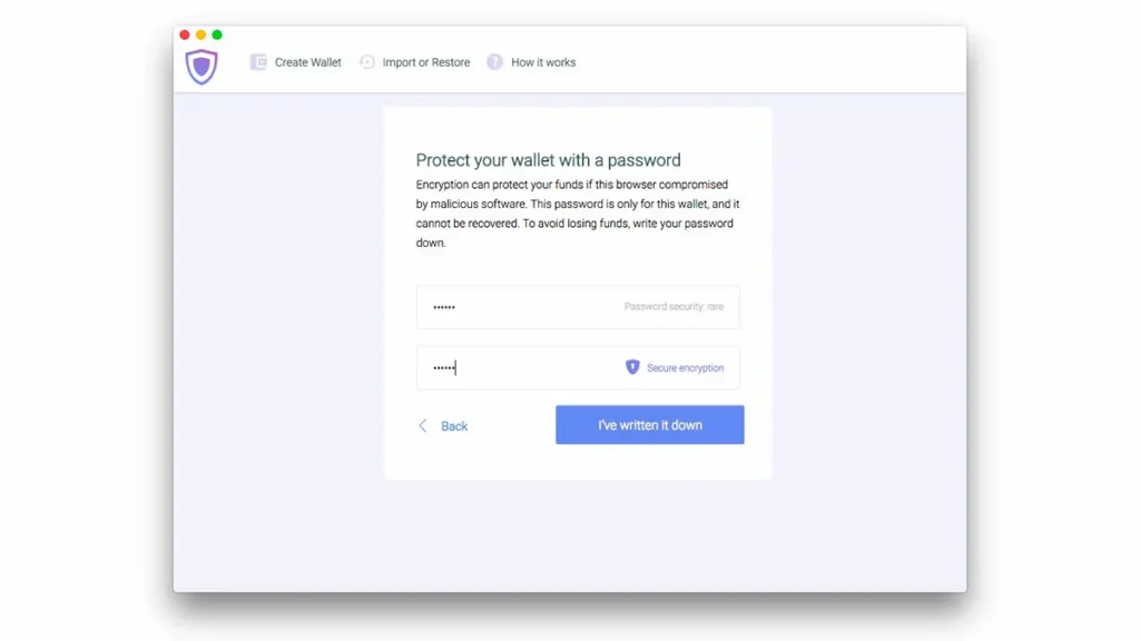 Creating a Wallet Password