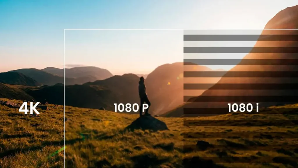 Different image standards 1080i, 1080p, 4K