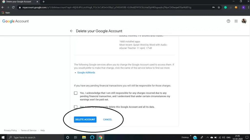 How to delete a Google account permanently