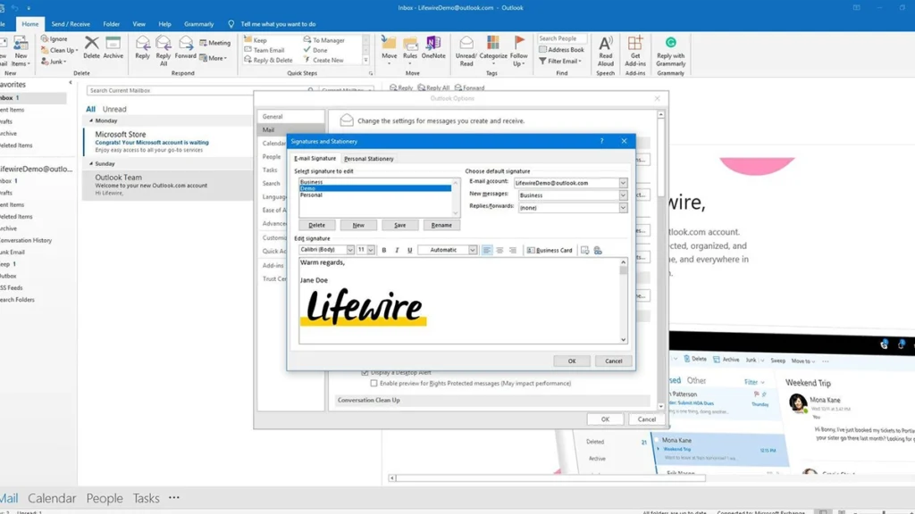 How to create a signature in Outlook with a picture