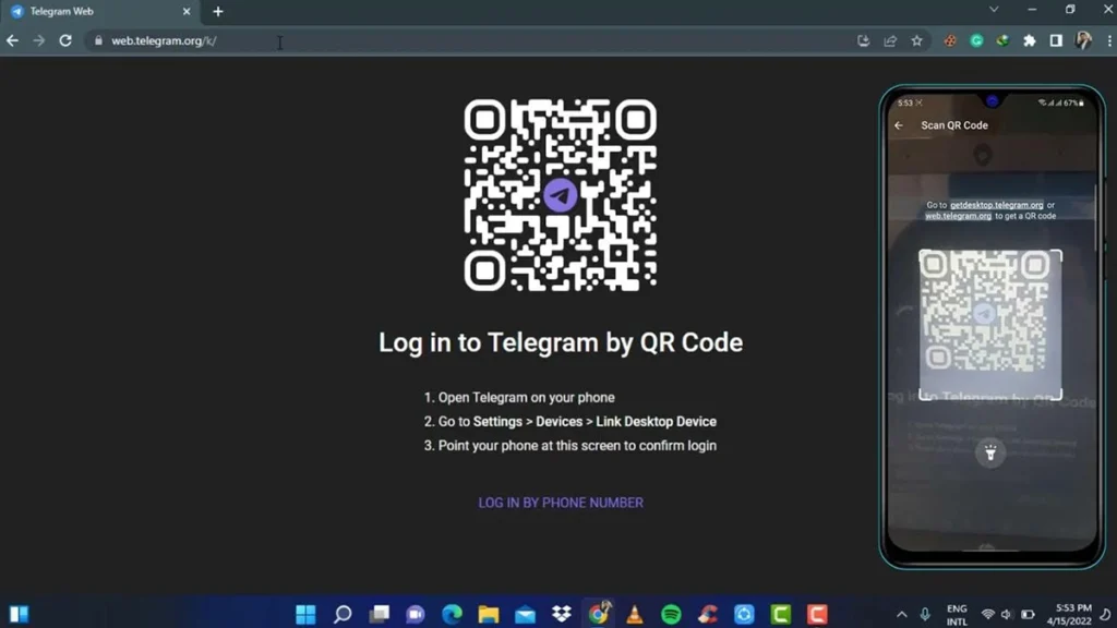 Telegram Web QR Code Access